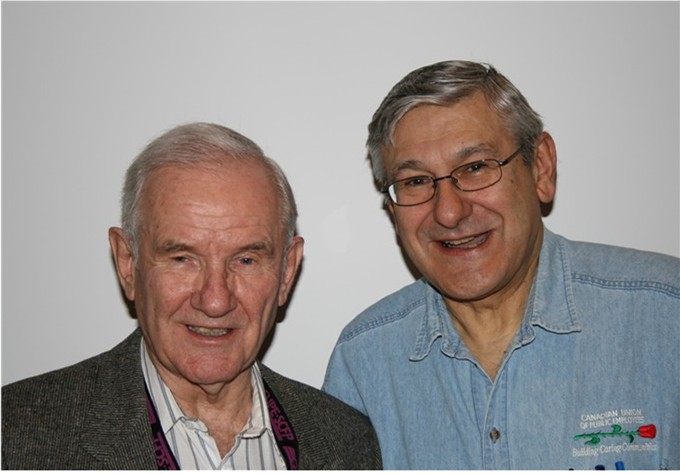 Past President Bill Harford, right, and President Emeritus Don  MacLeod